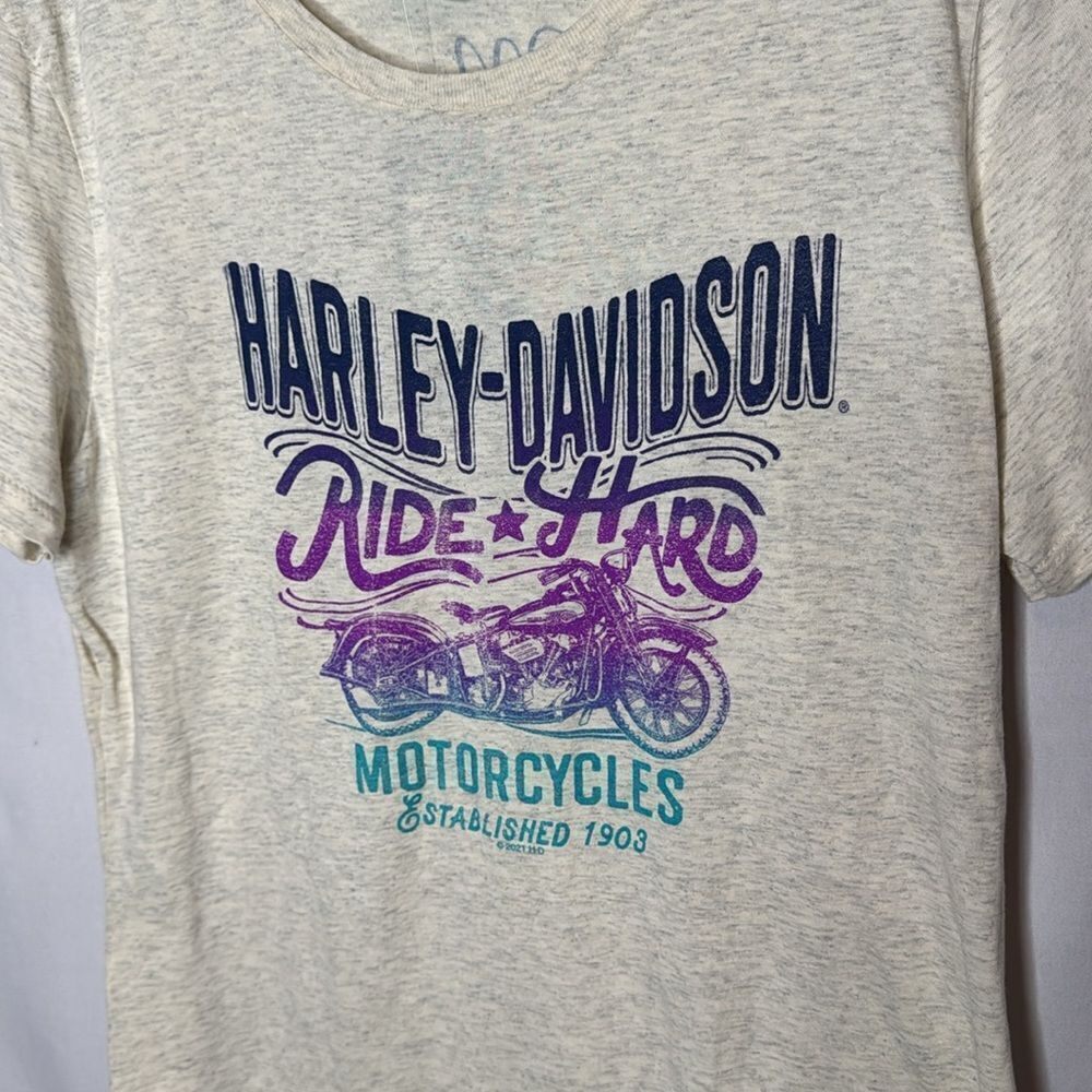 Harley-Davidson Cream Graphic T-Shirt. Size Large. NWT. - Picture 2 of 8